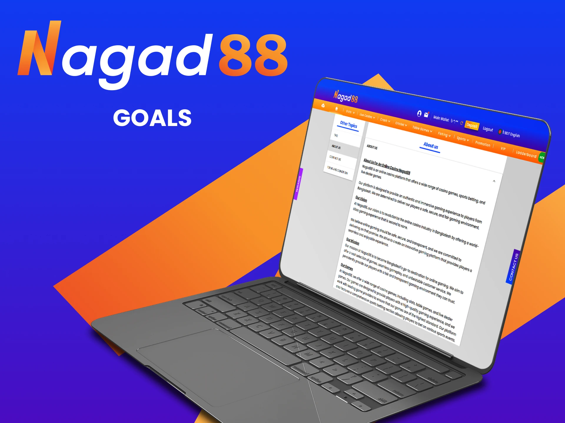 Read about Nagad88 goals in the betting industry.