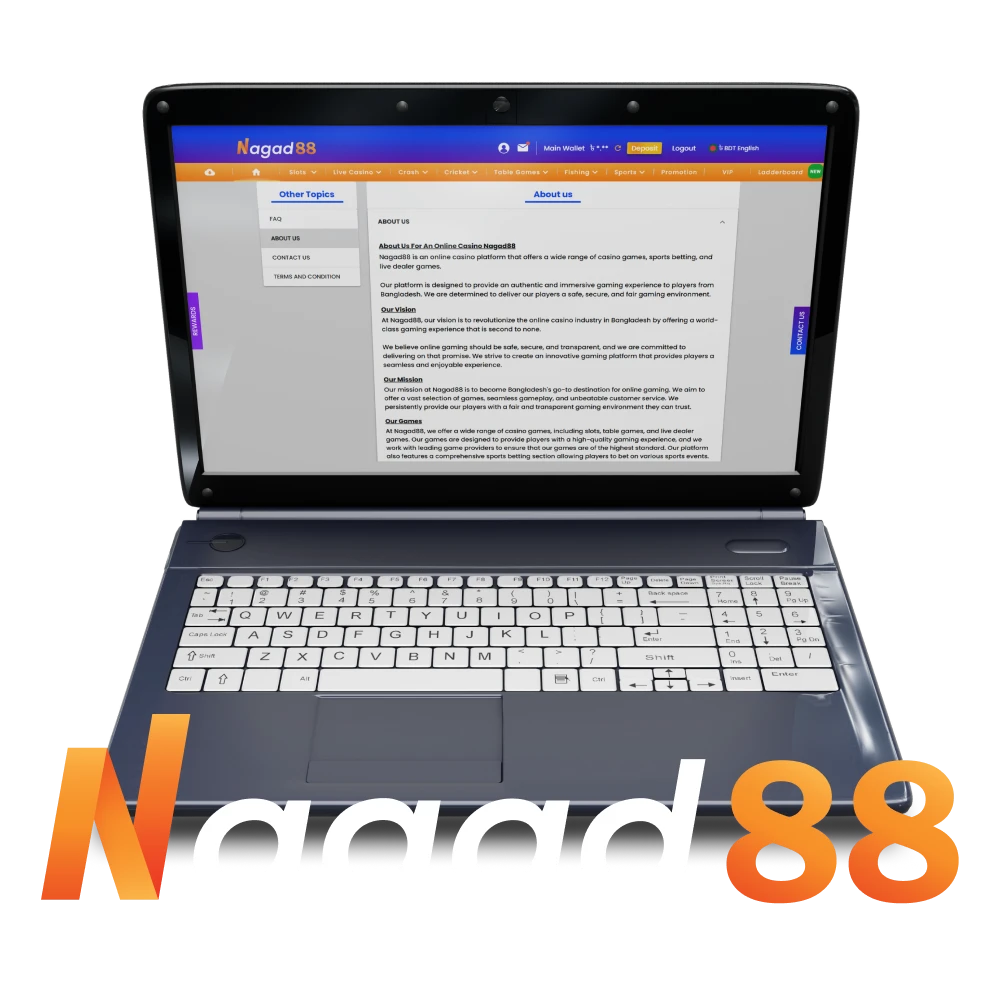 Read main information about the Nagad88 official website.