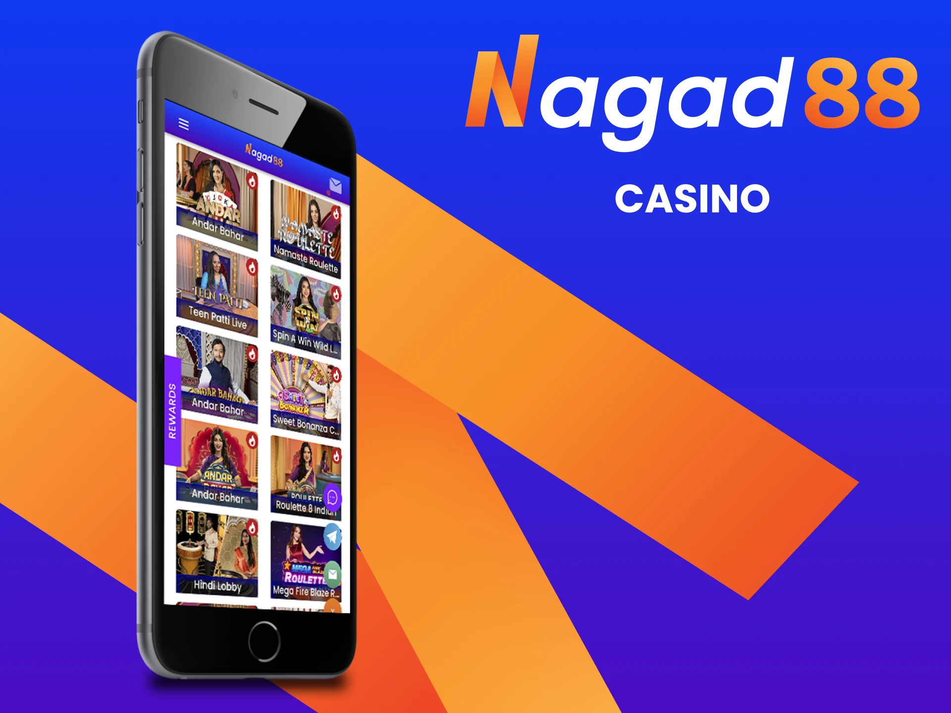 Play casino games via Nagad88 app.