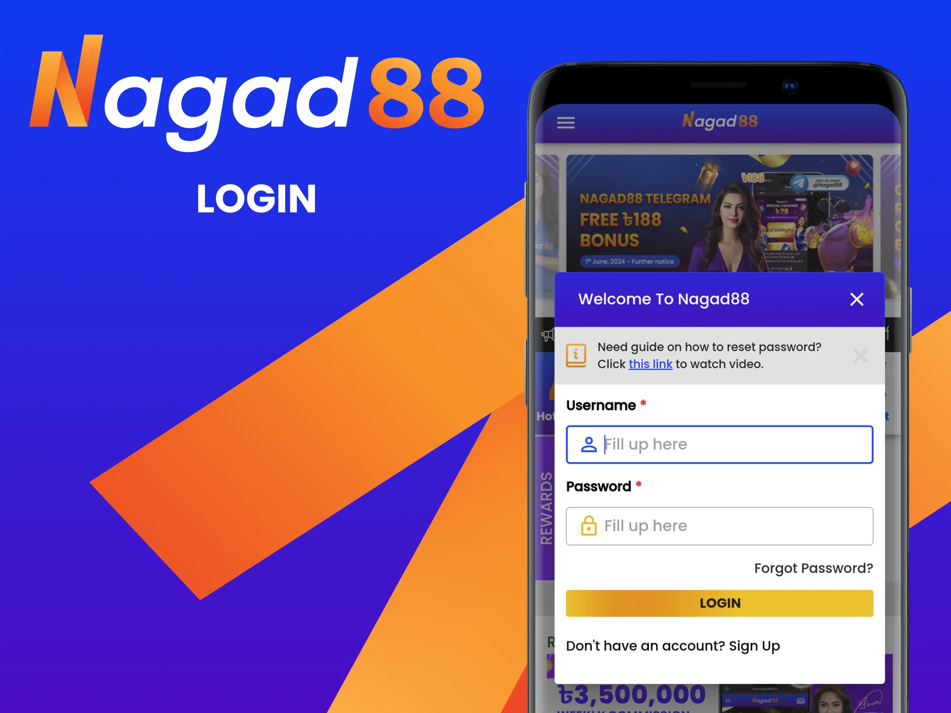 Log in to your personal Nagad88 app account in 3 easy steps.