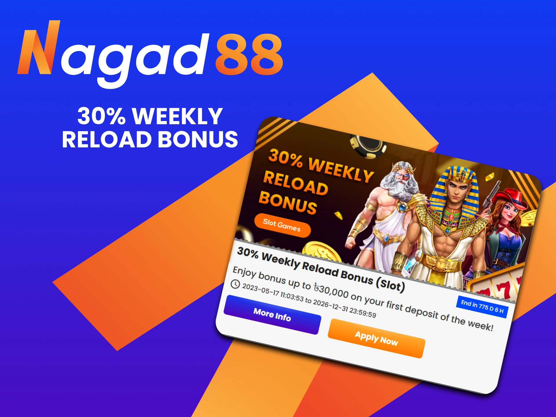 Get a 30% Reload bonus from Nagad88.