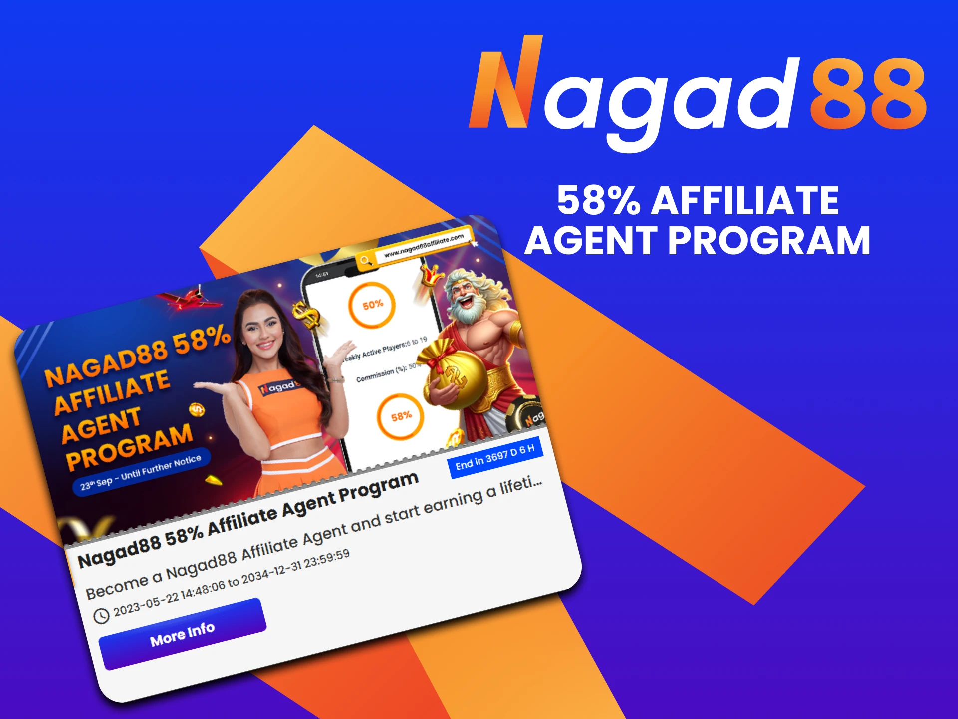 Nagad88 gives a bonus for the affiliate program.