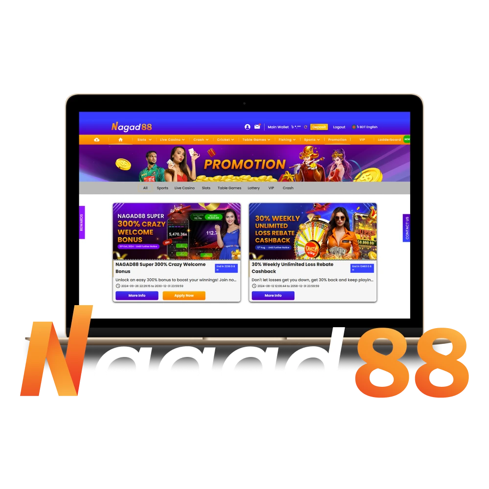 Nagad88 offers many bonuses like welcome, cashback, deposit, and many more for Bengali players.