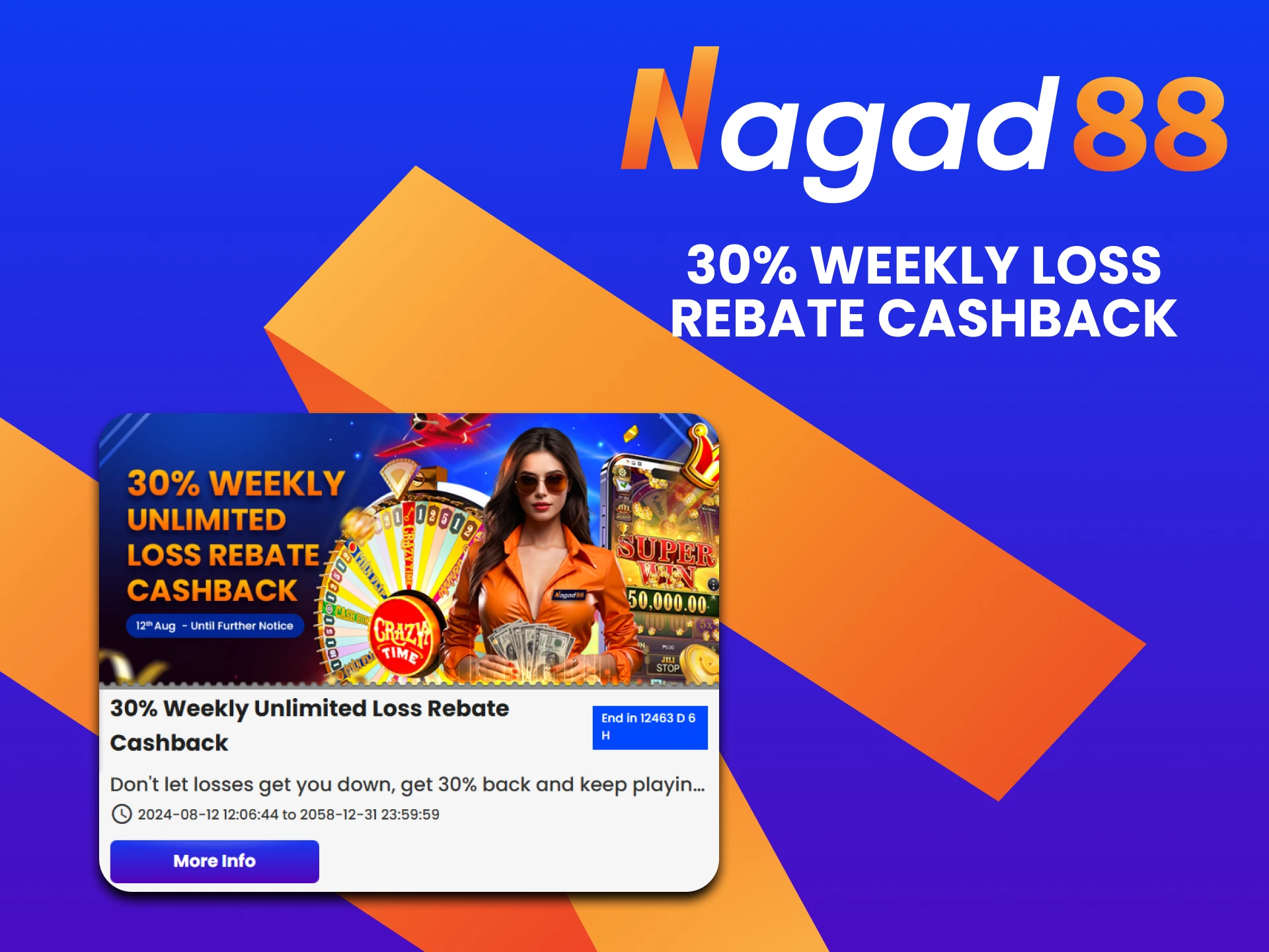 Receive +30% weekly cashback from Nagad88.