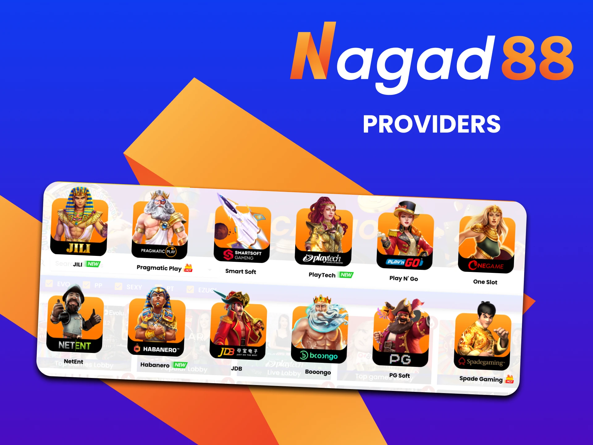 Nagad88 casino works only with reliable providers.