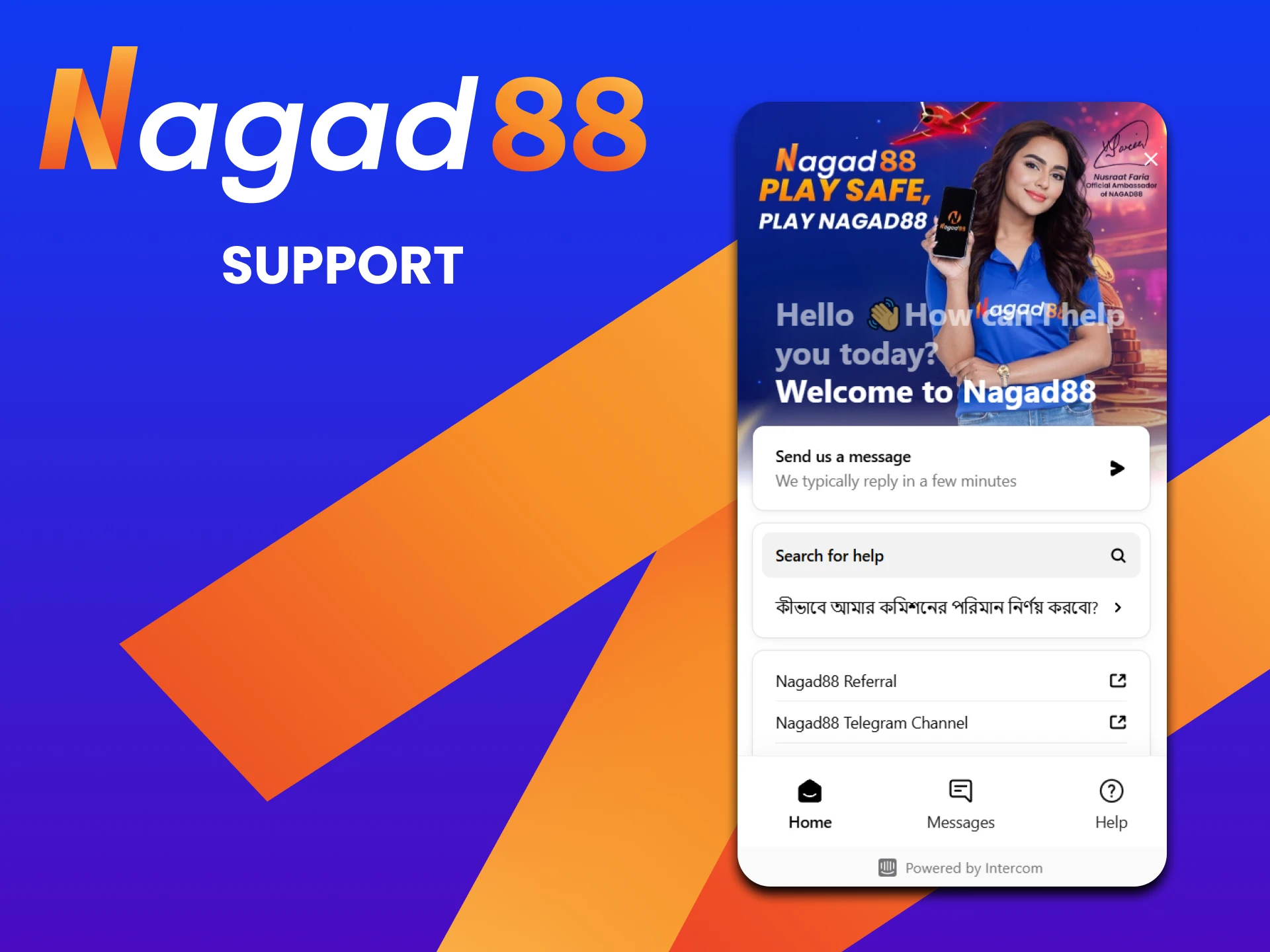 Nagad88 official offers support by live chat, Telegram, and email.