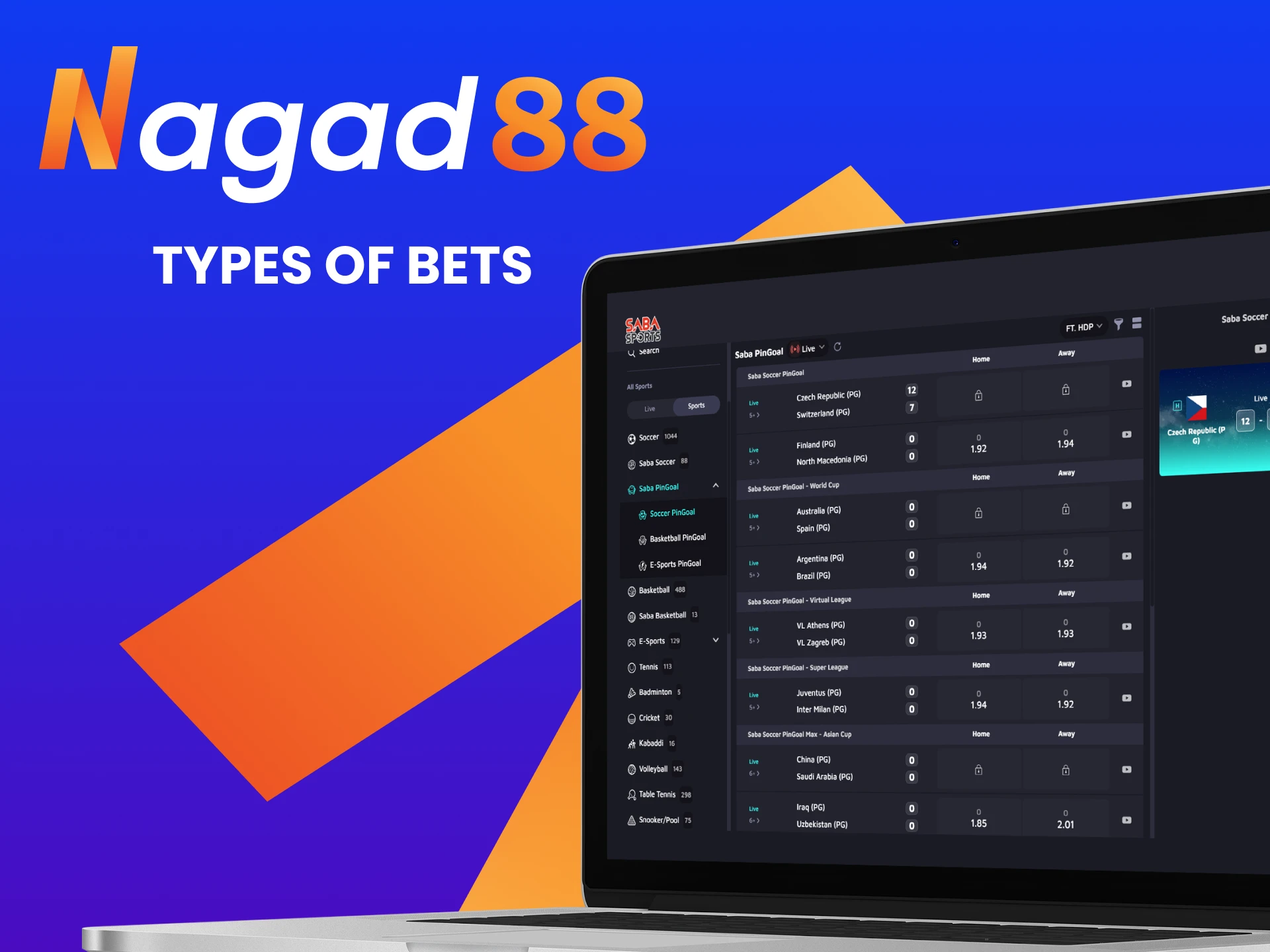 Nagad88 offers many types of bets to choose from for Bengali players.