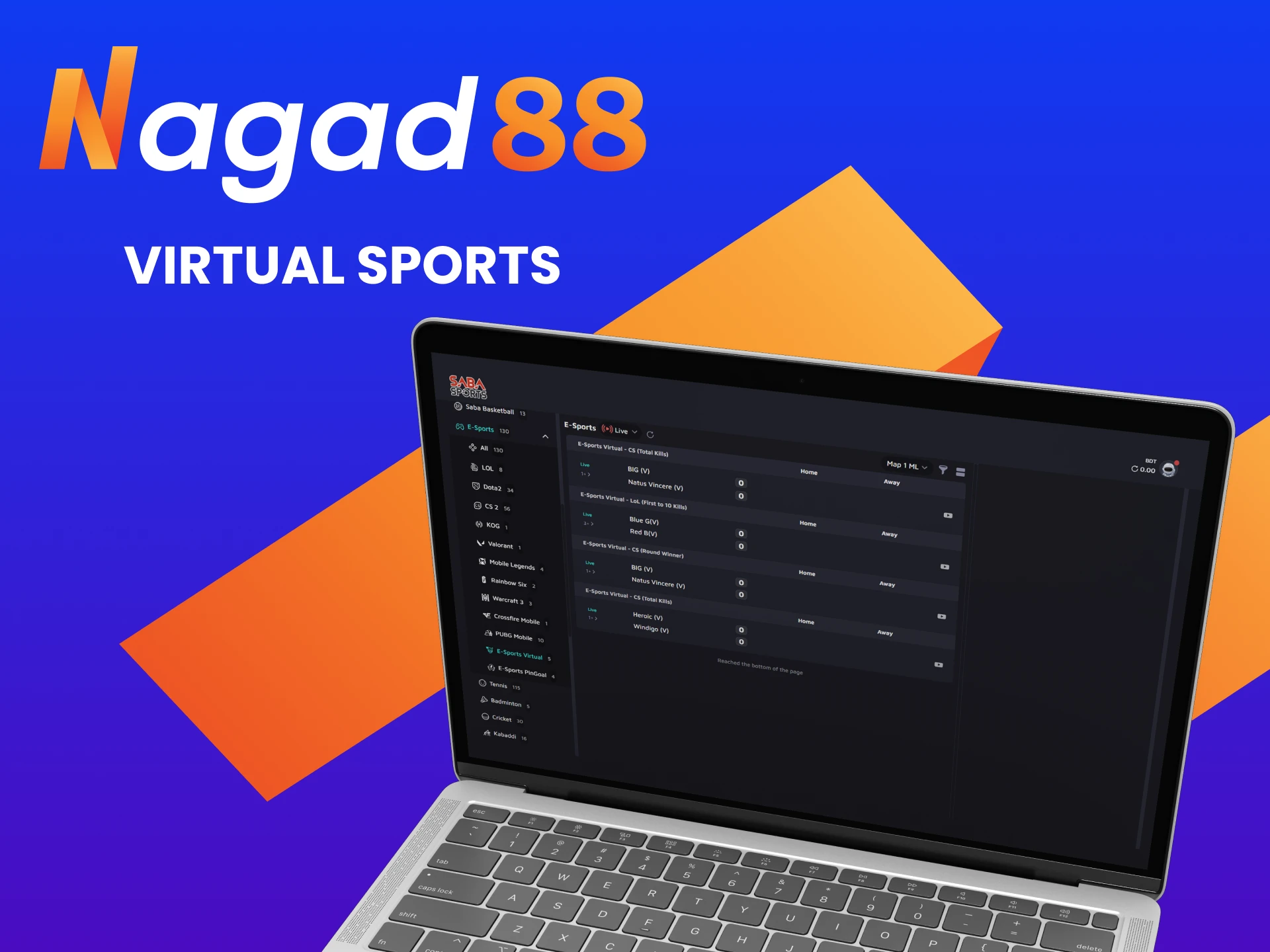 Choose virtual sports for betting on Nagad88 official site.