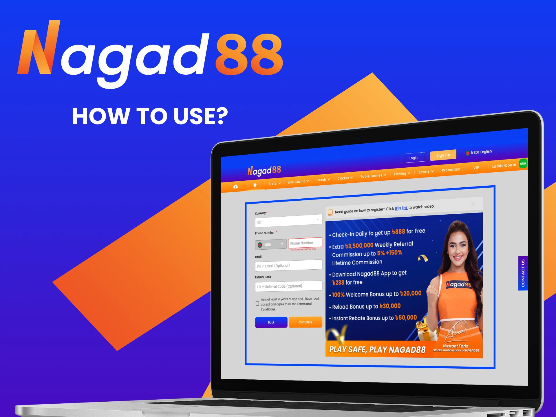 Use Nagad88 promo code when signing up.