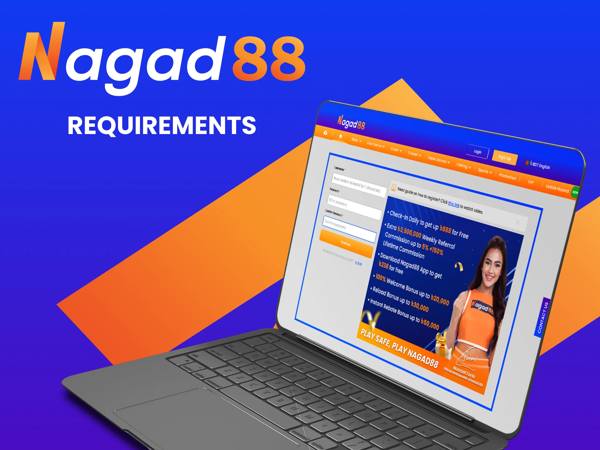 Read the requirements for registration on Nagad88.