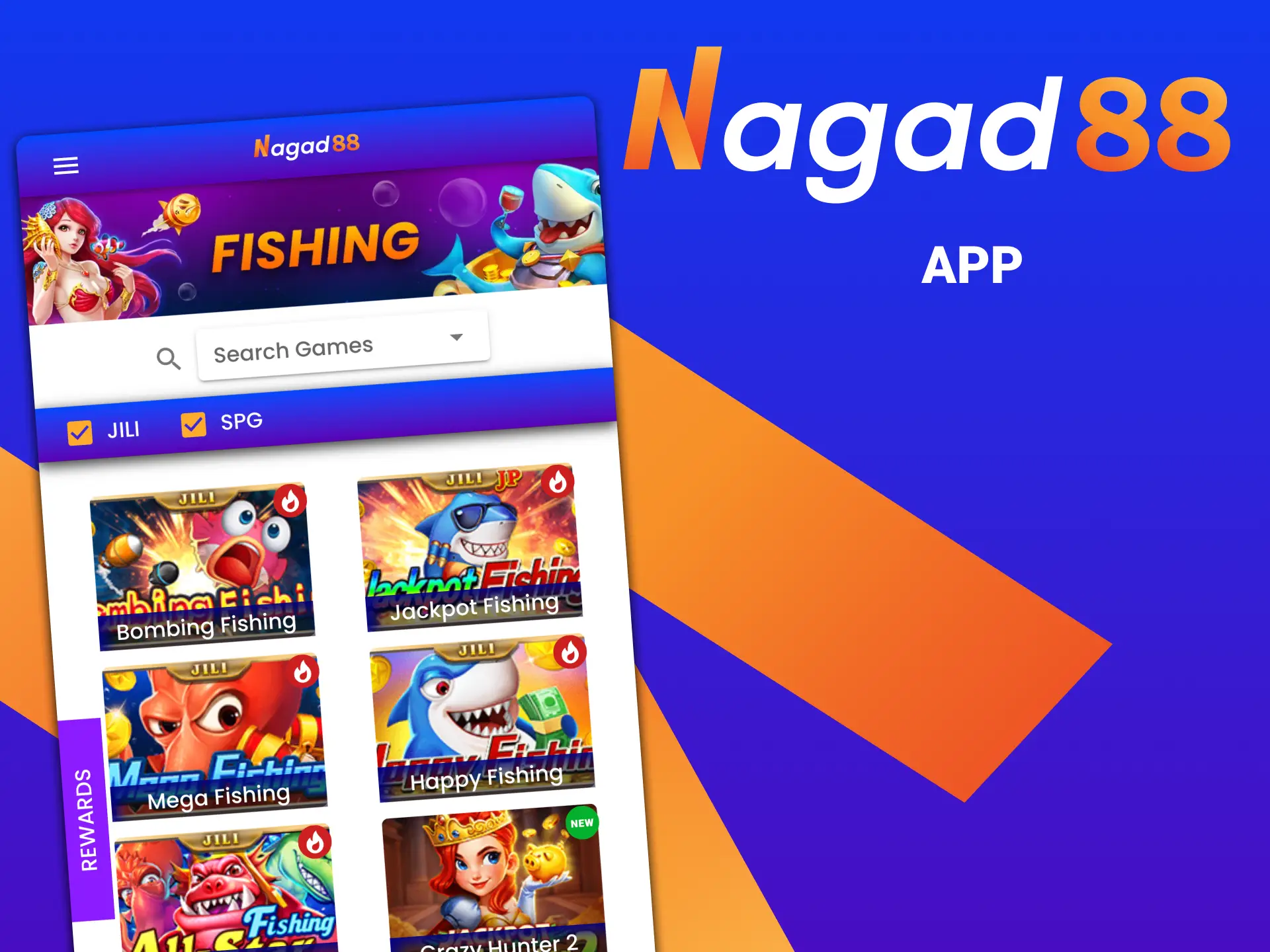 Download Nagad88 app for free and play fishing games.