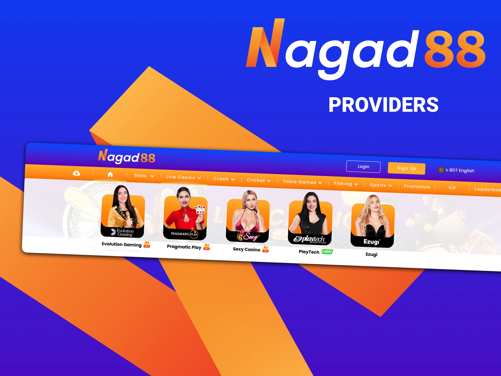 You can find the best live casino providers at Nagad88.