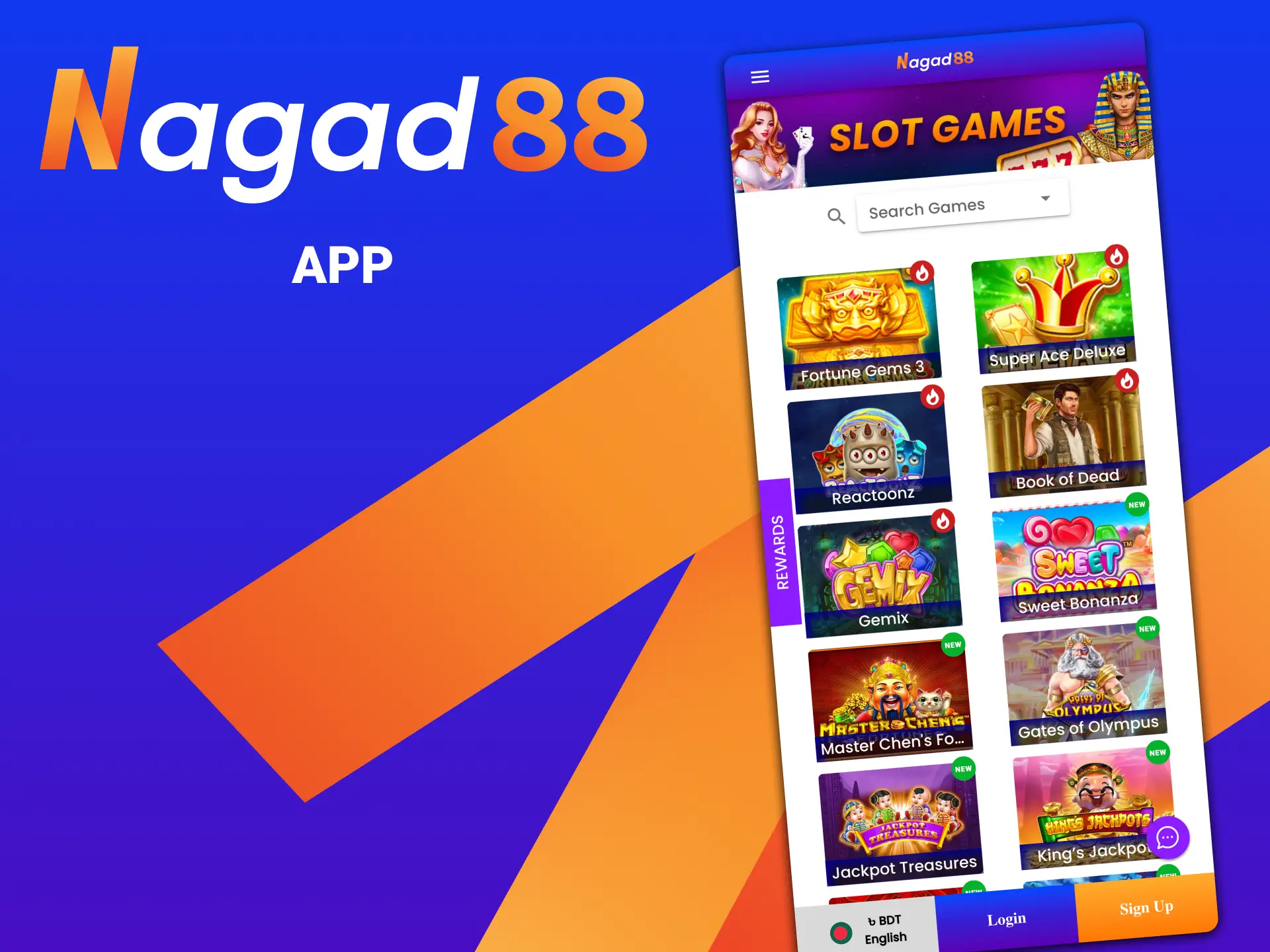 Download free Nagad88 mobile app and play slots.