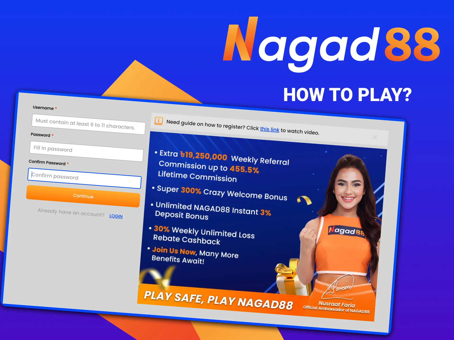 Playing Nagad88 casino table games for real money is very easy.